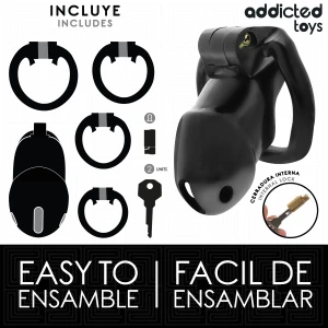 ADDICTED TOYS LOCKED - GAIOLA PARA PÃNIS CELL MINDNIGHT 4.2 CM TAMANHO M
